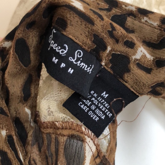 Speed Limit MPH Animal Print Lace Back Vest - Picture 4 of 4
